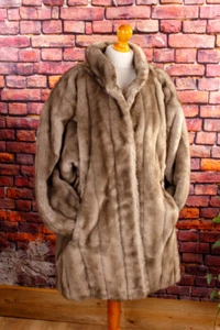Vintage Original 90er Falso Piel Nerzlook Chaqueta de Piel Diva Abrigo Corto M - Imagen 1 de 8