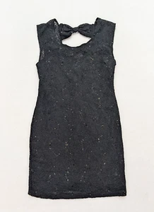 Forever 21 Women's Dress Size M Black Lace Mini Sequins Party Cocktail - Picture 1 of 16