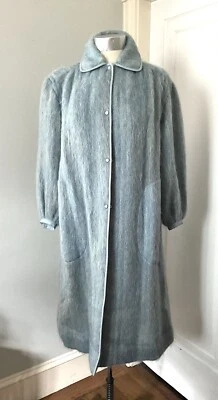 Vintage 1960's Bonnie Cashin Baby Blue and Leather Angora Coat - Image 1 of 4