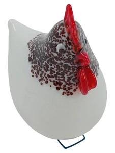 LEONARDO Dekofigur Huhn Vogel Glas Modern Weiß Punkte 5cm - Bild 1 von 3