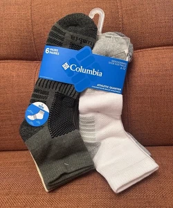 6 Pairs Columbia Athletic QUARTER Socks Arch Support Men's Shoe Size 6-12 - Picture 1 of 3