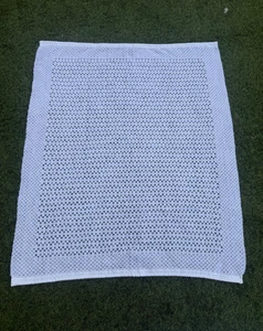 Mothercare off white Vintage Pram Cot Blanket Cellular baby 84 x 70cm GB trim - Picture 1 of 6