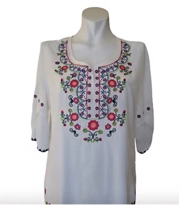 TRADITIONELLE ukrainische bestickte Damenbluse, 100% Baumwolle, Größe M - Bild 1 von 6