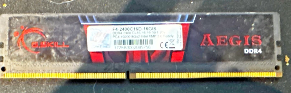 F4-2400C16D-16GIS Aegis RAM DDR4-2400 CL16-16-16-39 1.20V 8GB - Image 1 of 1