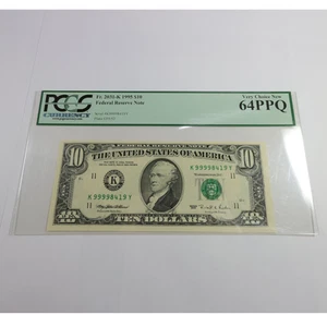1995 PCGS Currency UNC 64 PPQ - Federal Reserve $10 Ten Dollar US Note #55079F - Picture 1 of 2