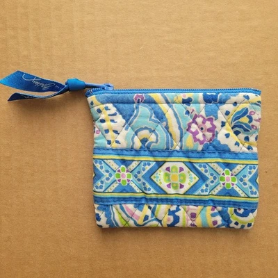 Cartera Monedero Vera Bradley Capri Azul 4 1/2"x3 1/2" Hecha en EE. UU. - Leer más abajo Foto 1 de 4