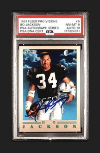 1991 FLEER PRO-VISIONS #6 BO JACKSON PSA AUTHENTIC DNA PSA 8 AUTO 10 - Picture 1 of 2