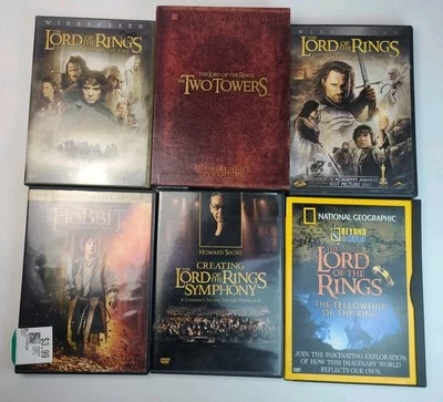 Lord Of The Rings DVD Lot Trilogy Hobbit Symphony Nat Geo Towers Special *AS IS* Foto 1 de 4