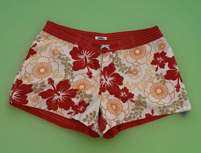Miken Swim Shorts Hawaiian Flower Print 32” Womens Hibiscus Reversible Board Y2k - Image 1 of 4
