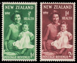 New Zealand 1950 Health Set 2d + 1d Elizabeth & Charles MLH - SG 701-2 - Picture 1 of 1