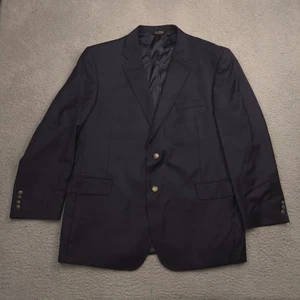 Jos A Bank Signature Gold Men 48R Navy Wool Blazer Sport Coat Jacket Gold Button - Picture 1 of 10