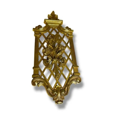 Dart Industries 20 世纪 60 年代金色塑料墙面装饰 14 英寸 x 6 英寸好莱坞摄政 — 第 1/4 张图片