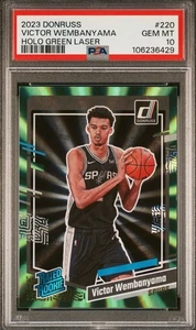 Victor Wembanyama Rated Rookie Holo Green Laser RC #220 2023-24 Panini Donruss - Bild 1 von 2