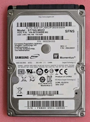 SEAGATE / SAMSUNG 750GB 5400 RPM 2.5" HARD DISK DRIVE - ST750LM022 LAPTOP - Image 1 of 2