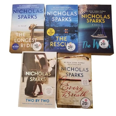 ✅Lot of 5 Nicholas Sparks Books Romance PB #1 New York Times Bestselling Author Foto 1 de 3