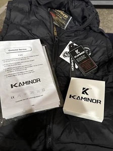 Kaminor Heated Vest Mens Small Black Full Zip Sleeveless Puffer With Battery - Picture 1 of 11