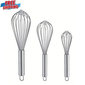 3pcs Stainless Steel Whisk Set Balloon Wire Whisks for Mixing & Blending - Picture 1 of 9