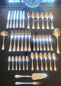 STUNNING Vintage Germany Art Nouveau Silver 100 Heavy FULL Set for 6 Flatware - Picture 1 of 11