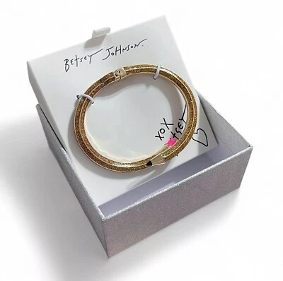 Brazalete Betsey Johnson Oro Brillo Lápiz Bisagras Regalo Maestro Escuela Nuevo en Caja Foto 1 de 4