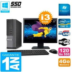 PC DELL 7020 SFF Bildschirm 22 " Core I3-4130 RAM 4Go Festplatte 120 GB SSD Wifi - Bild 1 von 4