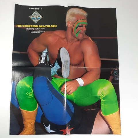 WCW Sting wrestling magazine pinup photo poster Double Sided Early The Stinger Cover