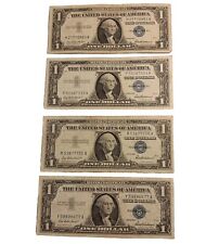 Lot of 4 - 1957 $1 Silver Certificate Circulated H P R Y  Blue Seal 
