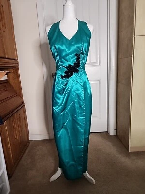 Eaves Brooks Costume Co. años 50 Vestido Tear Away con broches de presión verde azulado pequeño  Foto 1 de 4