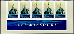 US NAVY 2019 SCOTT #5392 USS MISSOURI LAST BATTLESHIP FOREVER STAMP NAME BLOCK - Picture 1 of 2
