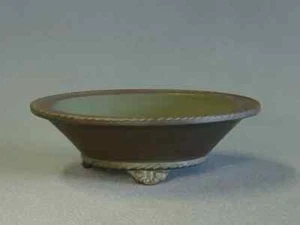 Tokoname BIGEI Japanese Bonsai Pot φ6.2"(15.8cm) Brown Unglazed Round B567 - Picture 1 of 4