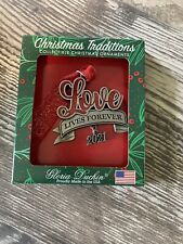 Christmas Traditions, Ornament, Pewter & Red, "Love Lives Forever", 2021