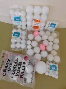 craft Lot of Styrofoam Balls Various Sizes White Round 4.27.25 - Picture 1 of 4