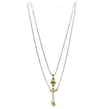 14k 2 Tones Gold Beads Necklace 4.32 grams