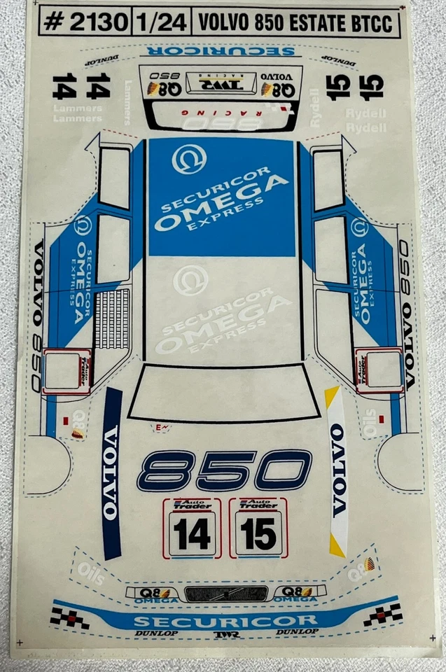 Calcomanías gráficas adhesivas * raro volvo station wagon btcc 1/24 slot car de jk Foto 1 de 1