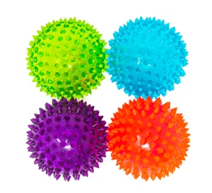 Bola de rebote alto con luz intermitente Spikey Nueva bola de iluminación sensorial paquete de 4 - Imagen 1 de 11