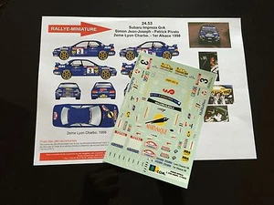 DECALS 1/24 SUBARU IMPREZA JEAN JOSEPH RALLYE LYON CHARBONNIERES 1998 RALLY - Picture 1 of 1