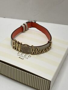 New Leather Band Bracelet Reversible White/Pink "RN Blessed" Gift For A Nurse