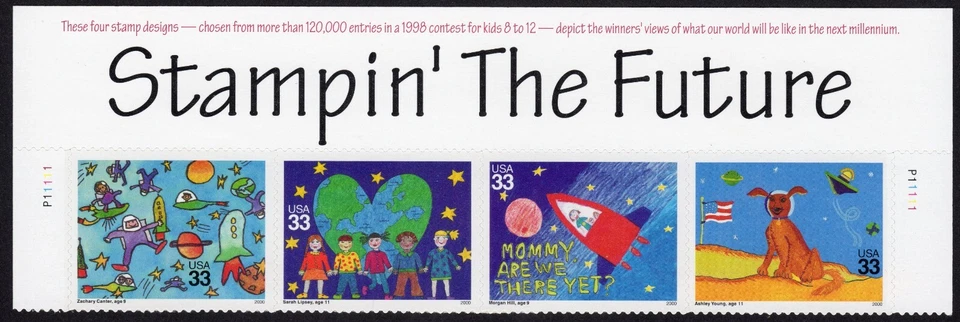 Scott #3417a (3414-3417) Stampin' Title Plate Block of 4 Stamps - MNH - Image 1 of 1