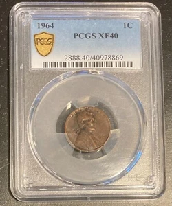 1964 Lincoln Cent 1C PCGS XF40 - Picture 1 of 4