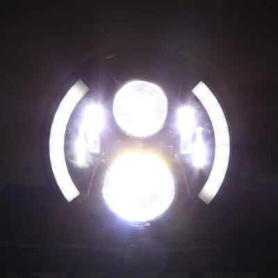 Faro LED DRL de 7" para Harley Davidson motocicleta Street Glide Fatboy EE. UU. Foto 1 de 4