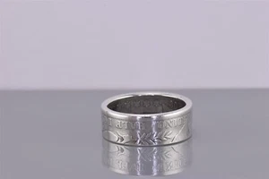 Anillo banda medio dólar barbero plata esterlina 1909 900 talla: 11 - Imagen 1 de 8