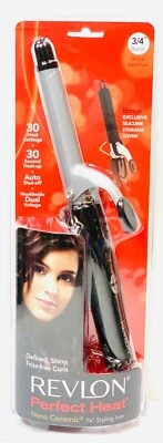  Revlon 3/4" Barrel Size Ceramic Curling Iron 110/220 Volt For Worldwide Use NEW - Image 1 of 3