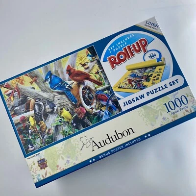 Audubon Backyard Birds 1000 Piece Jigsaw Puzzle With Roll-up Matt Linen Texture - Image 1 of 4