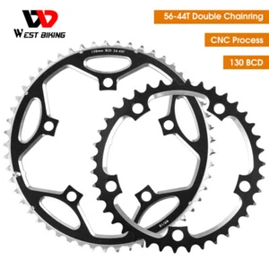 WEST BIKING Road Bike 130mm BCD 44/56T Double Chainring Chainwheel Tooth Plate - Picture 1 of 11