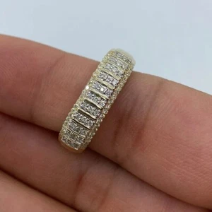 1.84ct Lab Created Diamond Women's Half Eternity Wedding Band Ring 925 Silver - Picture 1 of 3