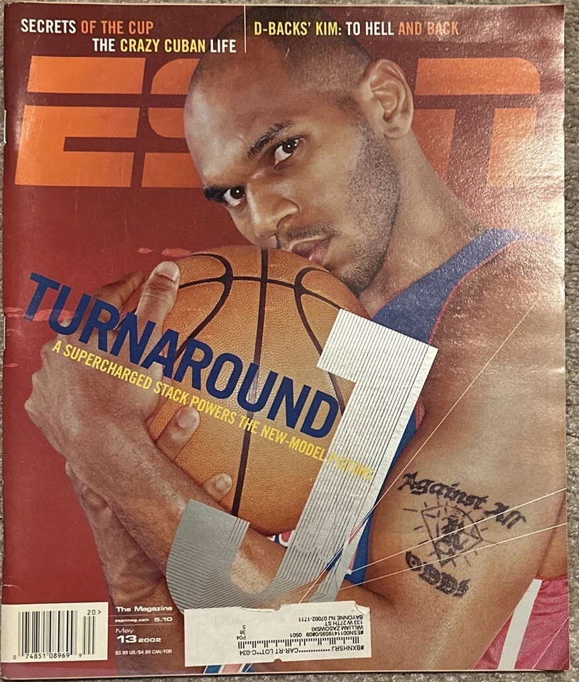 Jerry Stackhouse Detroit Pistons Baloncesto ESPN The Magazine UNC Tarheels 2002 Foto 1 de 1