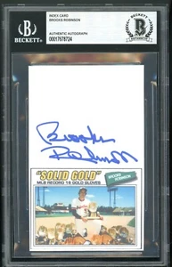 BROOKS ROBINSON Signed Index Card Auto Beckett BAS Certified Authentic - Picture 1 of 2