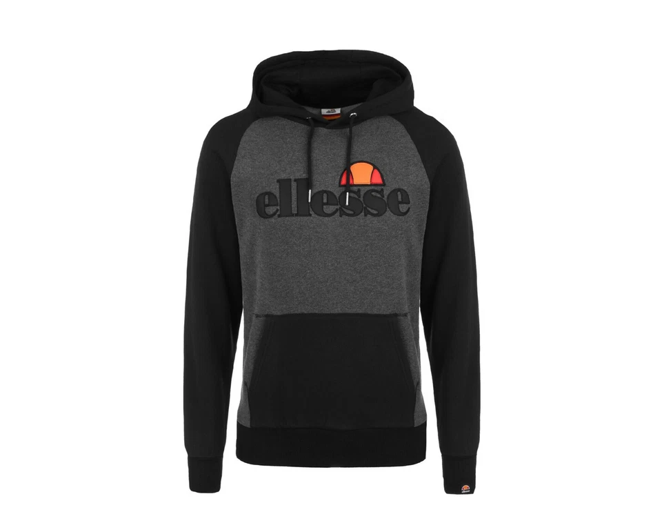 Ellesse Heritage Taliamento Hoodie black & grey Men's sz Small Fast Ship