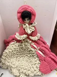 "Vestido vintage Southern Bell multicapa ganchillo con volantes 16"" ojos azules a002" - Imagen 1 de 8