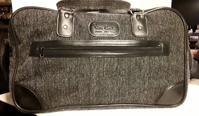 Vtg Pierre Cardin Gray Black Tweed Carry-On Shoulder Bag w Strap Unisex Travel - Image 1 of 4