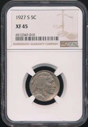 1927-S Buffalo Nickel NGC XF 45 *Better Date!* Cover